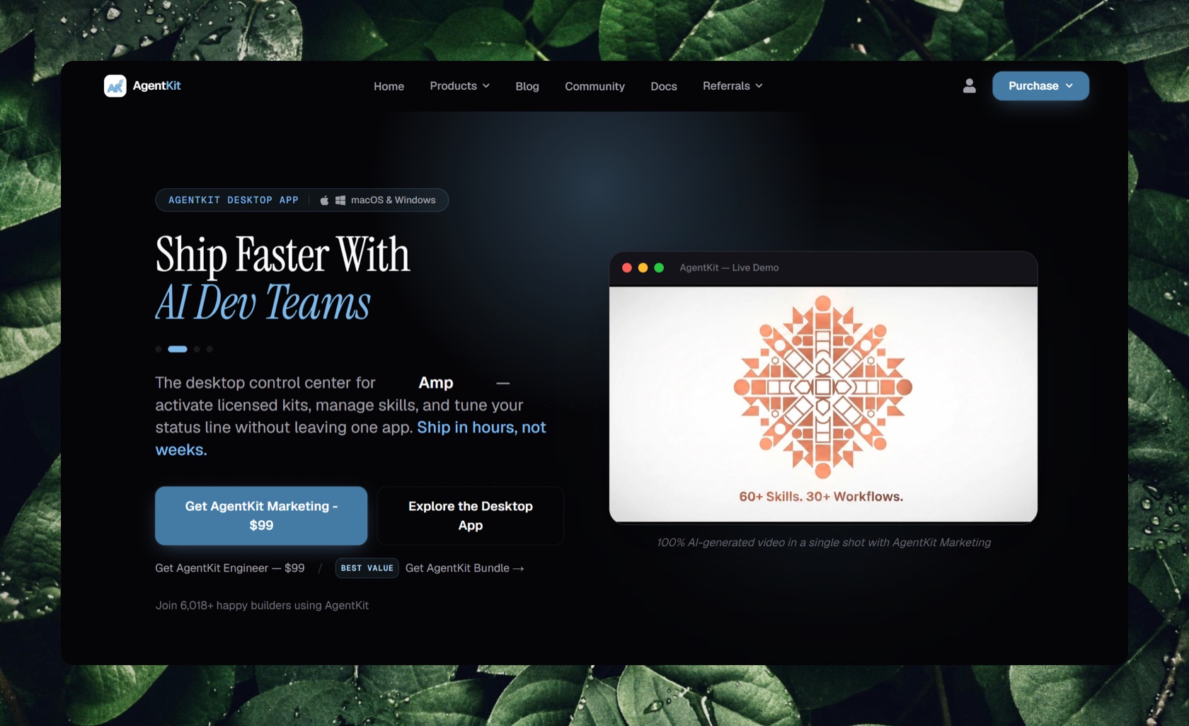 Ship faster with AI dev teams — one desktop control center for your coding agents.
